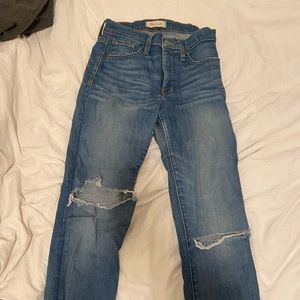 Madewell skinny jeans with rips